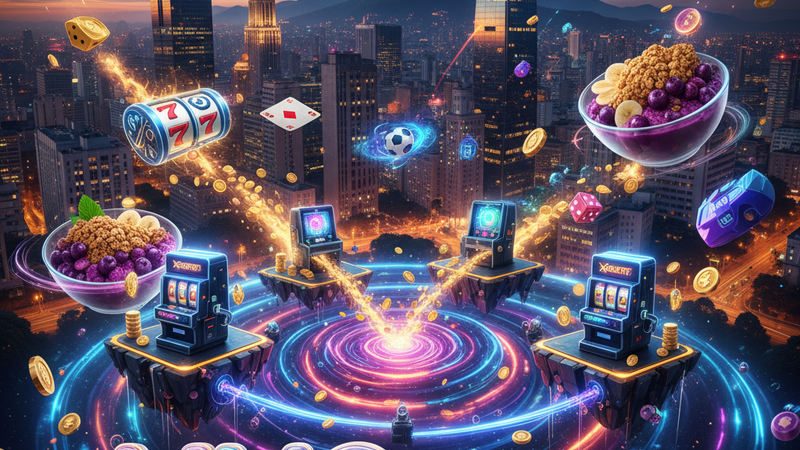 Mapa do Brasil com pontos brilhantes indicando atividade de apostas em tempo real